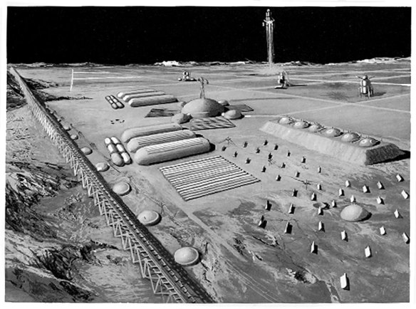 A 1950s artist’s impression of a moon base. x-ray delta one